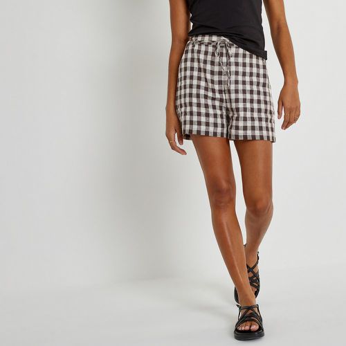 Gingham Check Linen Shorts - LA REDOUTE COLLECTIONS - Modalova