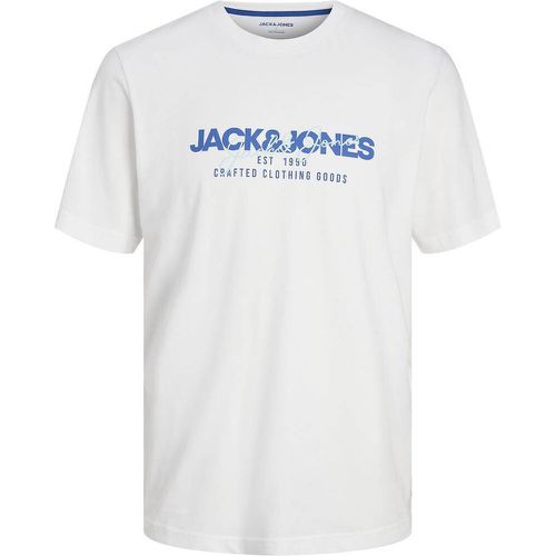 Logo Print Cotton T-Shirt with Crew Neck - jack & jones - Modalova