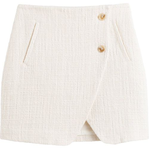 Tweed Wrapover Mini Skirt in Cotton - LA REDOUTE COLLECTIONS - Modalova