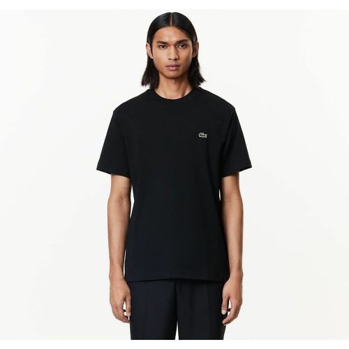 Embroidered Logo Cotton T-Shirt in Jersey with Crew Neck - Lacoste - Modalova