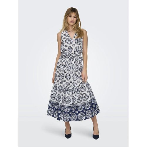 Printed Sleeveless Midi Dress with V-Neck in Organic Cotton - JDY - Modalova