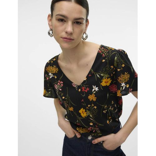 Printed Short Sleeve Blouse - Vero Moda - Modalova