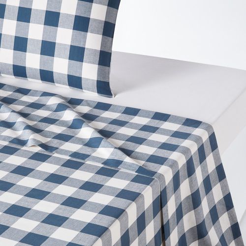 Aveiro Checked Gingham 100% Cotton Flat Sheet - LA REDOUTE INTERIEURS - Modalova