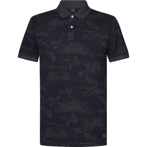 Hawaiian Print Polo Shirt in Cotton with Short Sleeves - PETROL INDUSTRIES - Modalova