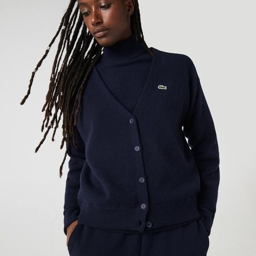 Wool V-Neck Cardigan - Lacoste - Modalova