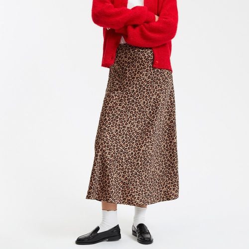 Recycled Leopard Print Midaxi Skirt in Matt Satin - LA REDOUTE COLLECTIONS - Modalova