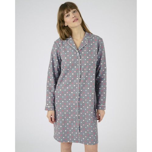 Floral Cotton Flannelette Nightshirt with Long Sleeves - DAMART - Modalova