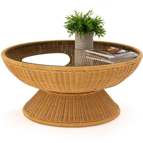 Provence Rattan & Glass Round Coffee Table - LA REDOUTE INTERIEURS - Modalova