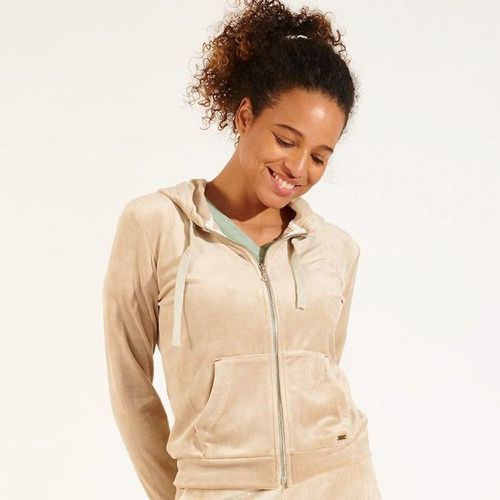 Fresco Sealake Zipped Hoodie in Velour - banana moon - Modalova