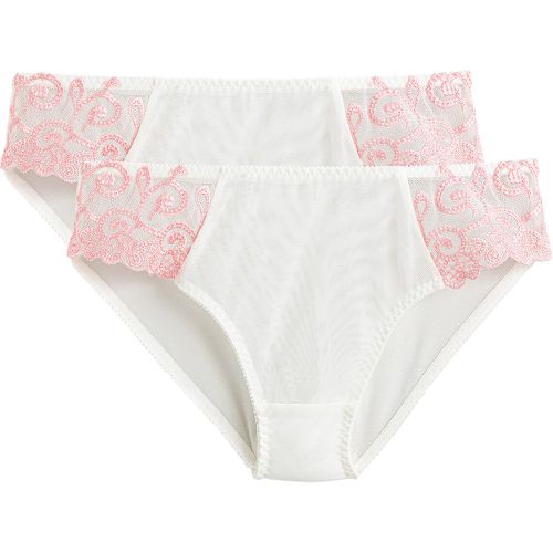 Pack of 2 Lyssa Knickers in Plain/Embroidered Tulle - LA REDOUTE COLLECTIONS - Modalova