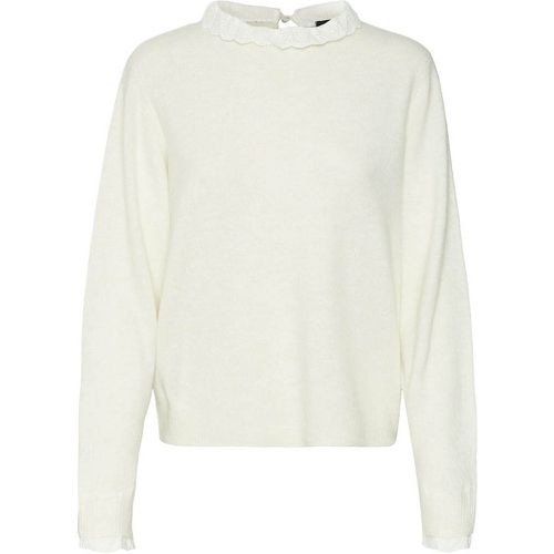 Fine Knit Jumper with Broderie Anglaise Collar - Vero Moda - Modalova