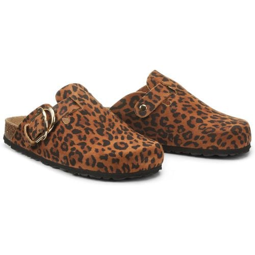 Leopard Print Clog Mules in Leather - LA REDOUTE COLLECTIONS - Modalova