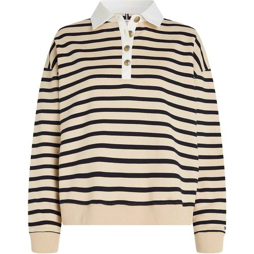 Striped Cotton Polo Sweatshirt - Tommy Hilfiger - Modalova