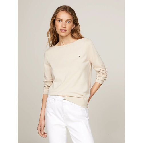 Plain Cotton Mix Jumper with Boat Neck - Tommy Hilfiger - Modalova