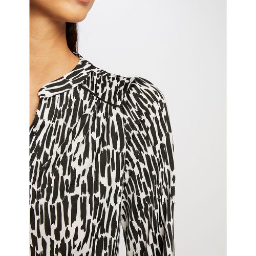 Printed V-Neck Blouse with Long Sleeves - Morgan - Modalova