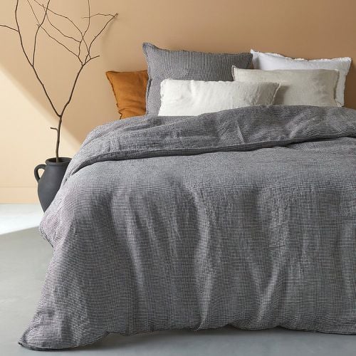 Linot Carreaux 100% Washed Linen Duvet Cover - LA REDOUTE INTERIEURS - Modalova