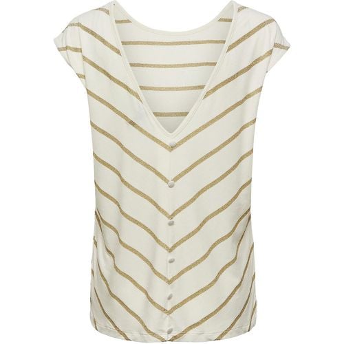 Glitter Stripe T-Shirt with Plunge Back - Pieces - Modalova