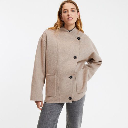 Wool Mix Short Coat with Button Fastening - LA REDOUTE COLLECTIONS - Modalova