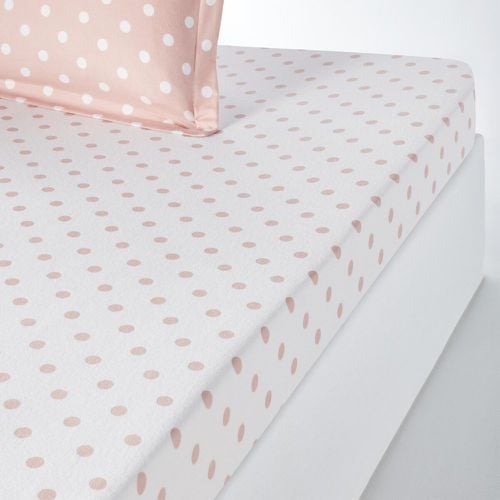 Clarisse Polka Dot 100% Cotton Flannel Fitted Sheet - LA REDOUTE INTERIEURS - Modalova