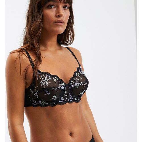 Flavie Full Cup Bra in Embroidered Tulle - LA REDOUTE COLLECTIONS - Modalova