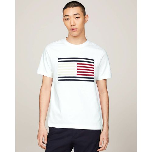 Embroidered Logo Cotton T-Shirt with Crew Neck - Tommy Hilfiger - Modalova