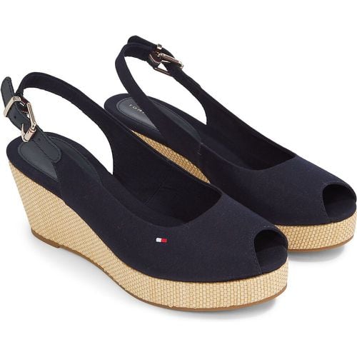 Iconic Elba Sling Sandals in Leather with Wedge Heel - Tommy Hilfiger - Modalova