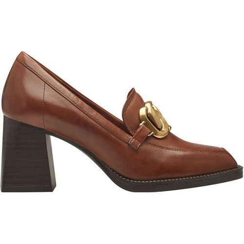 Leather Block Heel Loafers with Square Toe - tamaris - Modalova