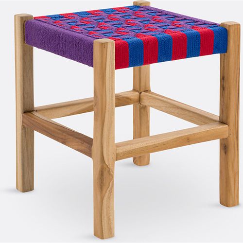 Keltan Solid Teak & Cotton Cord Stool - LA REDOUTE INTERIEURS - Modalova