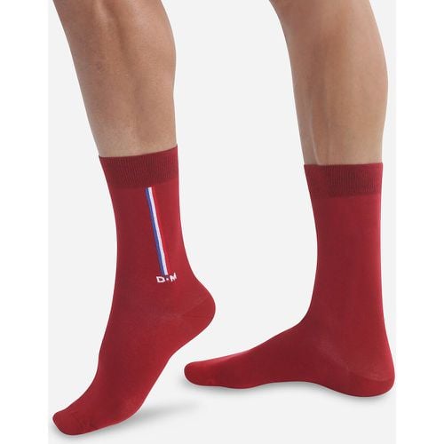 Pair of Crew Socks in Combed Cotton Mix with Flag Logo - Dim - Modalova