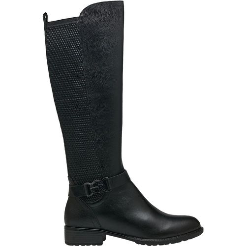 Leather Elasticated Riding Boots with Flat Heel - tamaris - Modalova