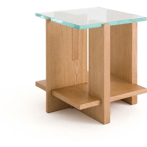 Laby Tempered Glass & Sandblasted Oak Side Table - AM.PM - Modalova