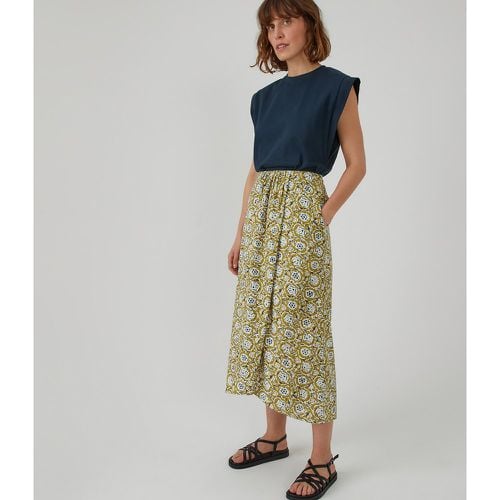 Floral Ruched Maxi Skirt in Cotton - LA REDOUTE COLLECTIONS - Modalova