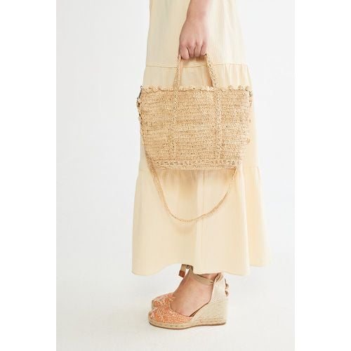 Small Raffia Tote Bag with Pom Pom Trim - VANESSA BRUNO - Modalova