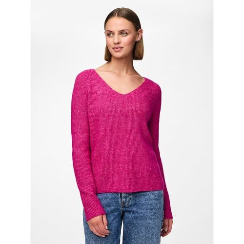 Recycled Fine Knit Jumper with V-Neck - Pieces - Modalova