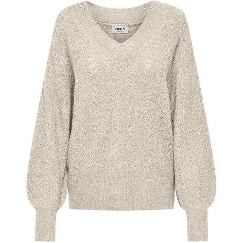 Sparkly Knit Jumper with V-Neck - Only - Modalova