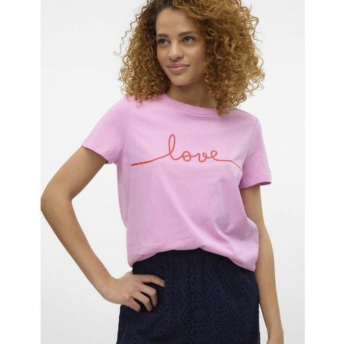 Slogan Print T-Shirt in Organic Cotton - Vero Moda - Modalova