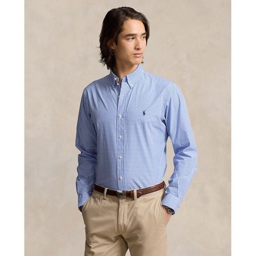 Checked Embroidered Logo Shirt in Cotton Poplin and Slim Fit - Polo Ralph Lauren - Modalova