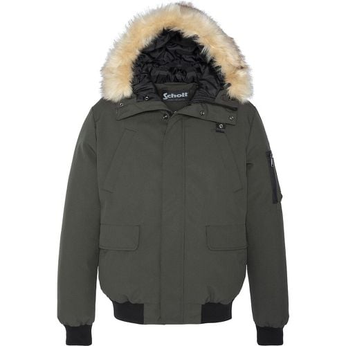 Keyburn Hooded Bomber Jacket with Zip Fastening - Schott - Modalova