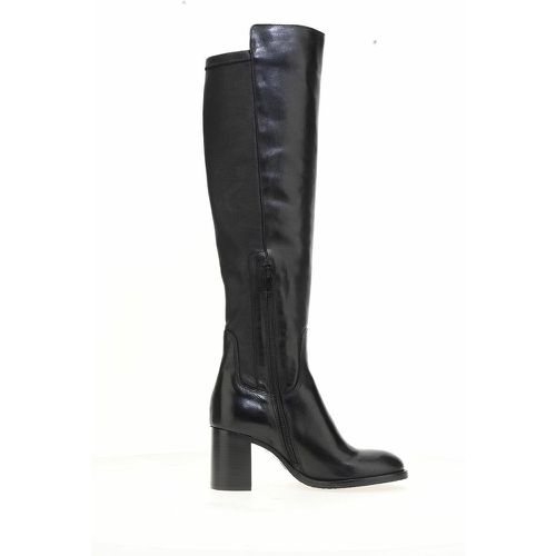 Knee-High Pointed Boots in Stretch Leather with Block Heel - MJUS - Modalova