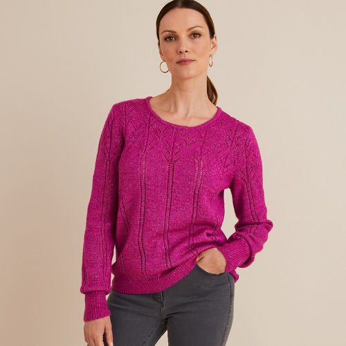 Fine Pointelle Knit Jumper with Crew Neck - Anne weyburn - Modalova