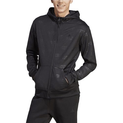 Brand Love Hooded Jacket with Zip Fastening - ADIDAS SPORTSWEAR - Modalova