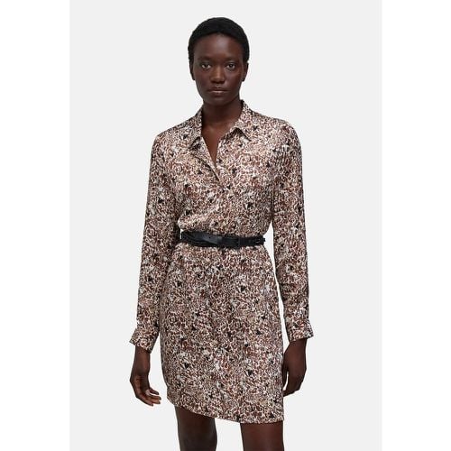 Printed Mini Shirt Dress with Shirt Collar - IKKS - Modalova