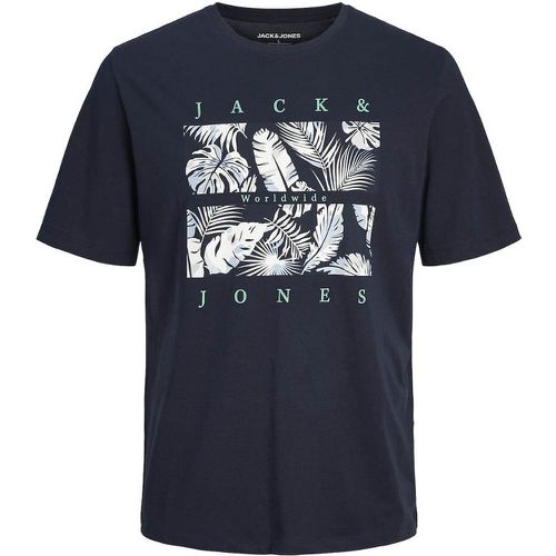 Logo Print Cotton T-Shirt with Crew Neck - jack & jones - Modalova