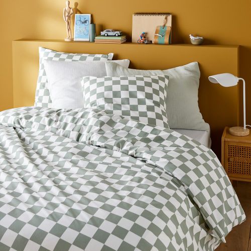 Miley Checkerboard 100% Cotton Bed Set with Square Pillowcase - LA REDOUTE INTERIEURS - Modalova