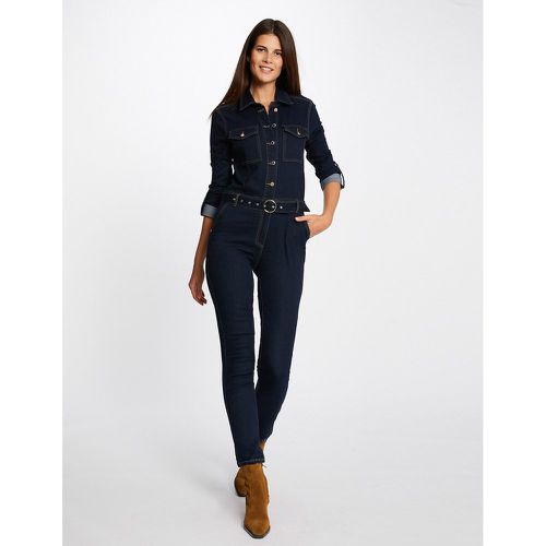 Buttoned Denim Jumpsuit - Morgan - Modalova