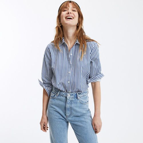 Striped Cotton Poplin Shirt with Long Sleeves - LA REDOUTE COLLECTIONS - Modalova