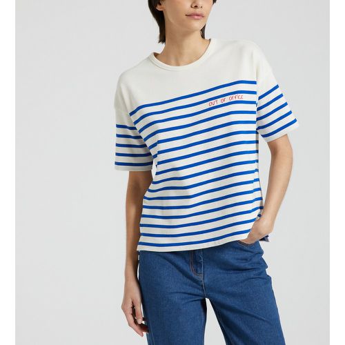 Montpar Out of Office T-Shirt in Breton Striped Organic Cotton - MAISON LABICHE - Modalova