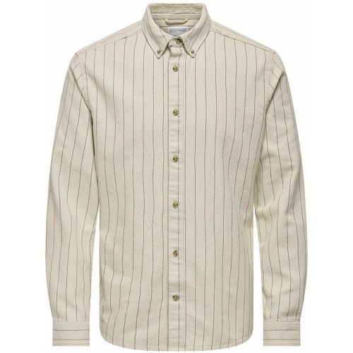 Striped Cotton Shirt in Regular Fit - Only & Sons - Modalova