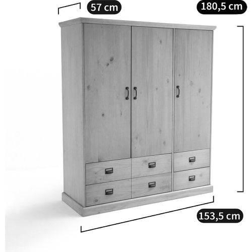 Lindley Triple 4-Drawer Pine Wardrobe - LA REDOUTE INTERIEURS - Modalova