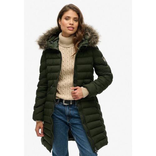 Fuji Mid-Length Padded Puffer Jacket with Hood - Superdry - Modalova